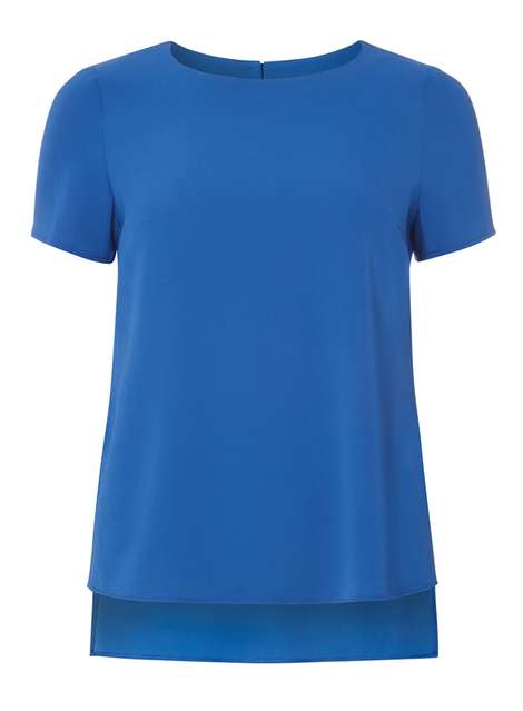 Petite Cobalt Zip Side T-Shirt